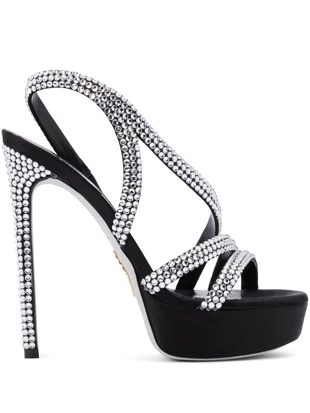 René Caovilla crystal-embellished sandals - Black von René Caovilla