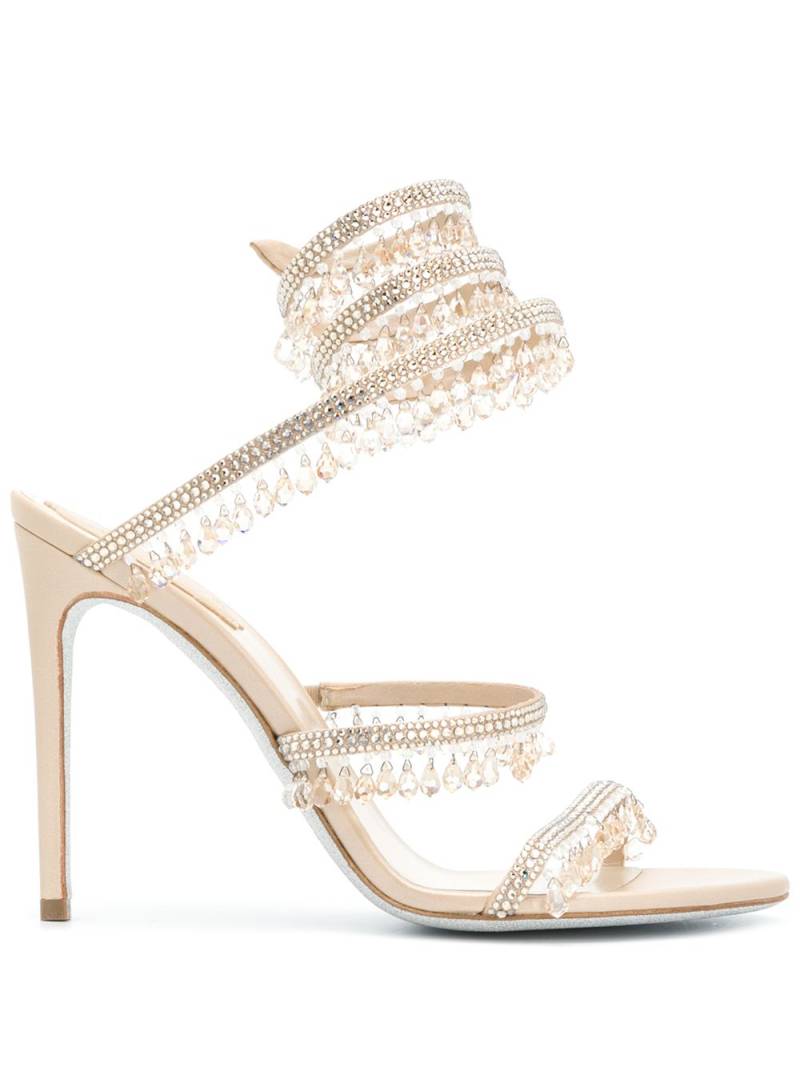 René Caovilla crystal-embellished sandals - Neutrals von René Caovilla