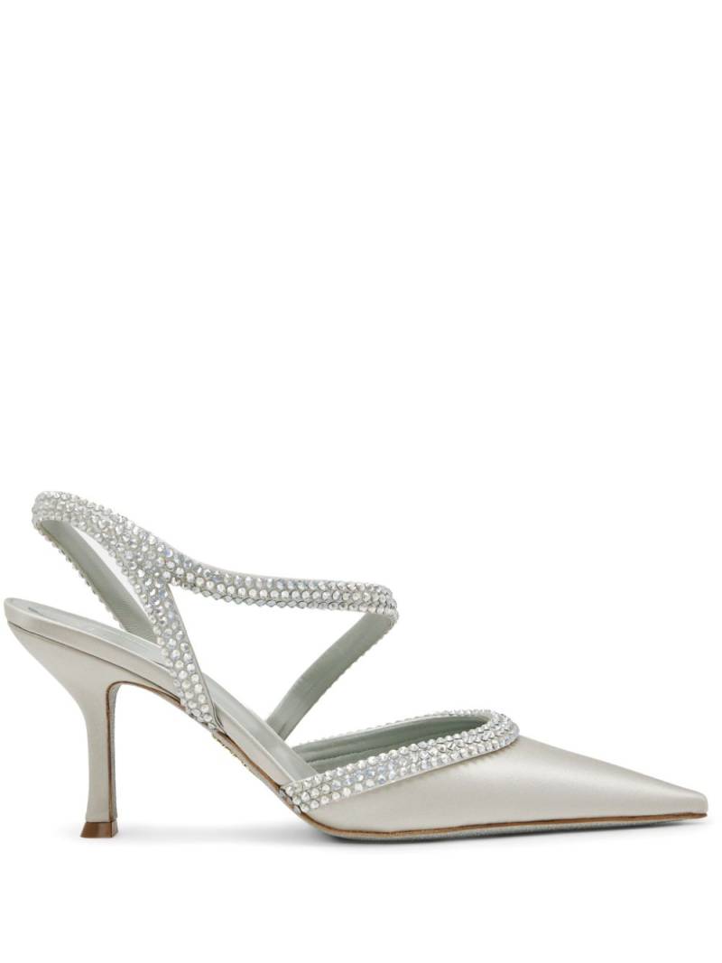 René Caovilla crystal-embellished sling back pumps - Silver von René Caovilla