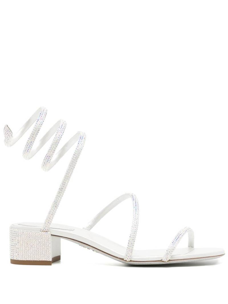 René Caovilla crystal embellished strappy sandals - White von René Caovilla