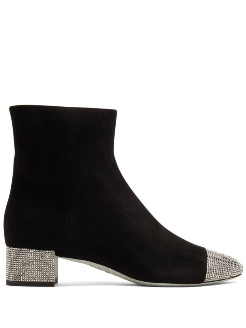 René Caovilla crystal-embellished suede boots - Black von René Caovilla