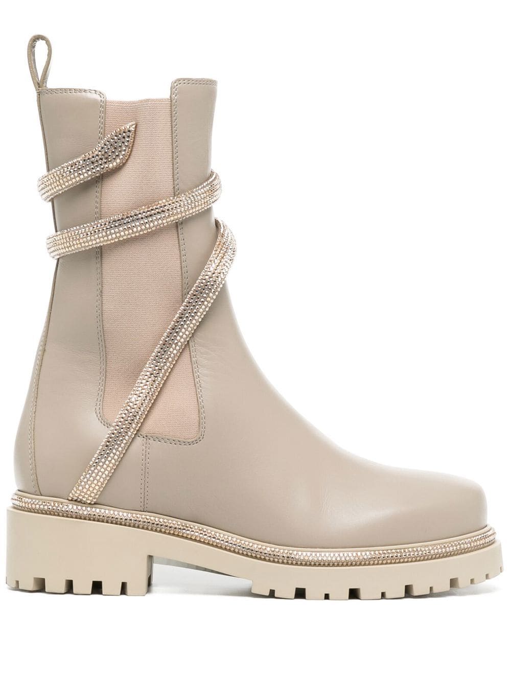 René Caovilla studded-strap leather boots - Brown von René Caovilla