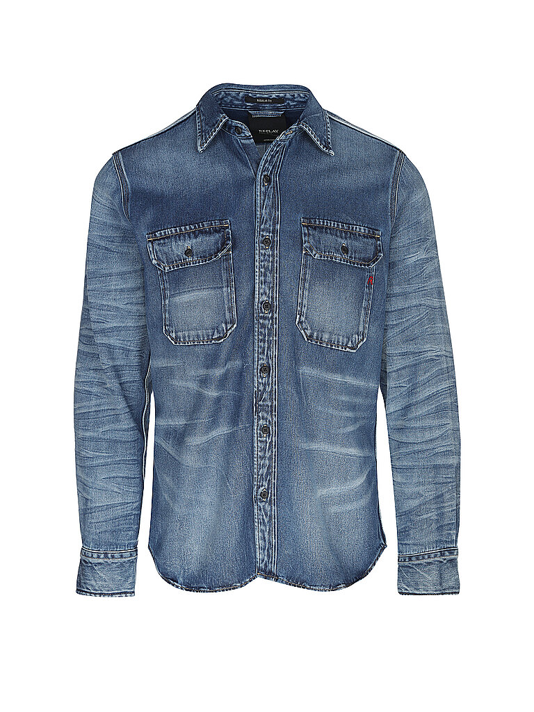 REPLAY Hemd OVERSHIRT DENIM blau | L von Replay