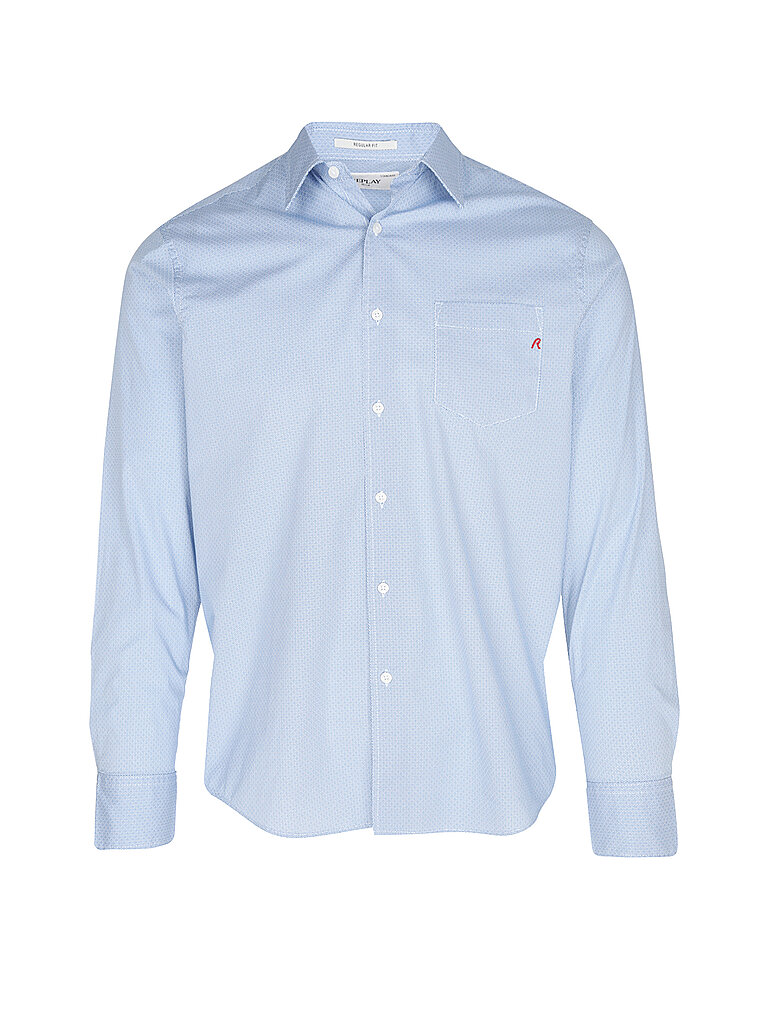 REPLAY Hemd Regular Fit  hellblau | L von Replay