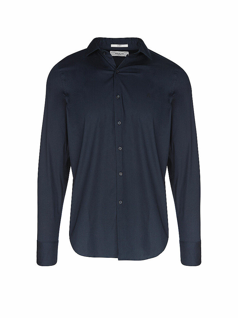 REPLAY Hemd Slim Fit blau | L von Replay