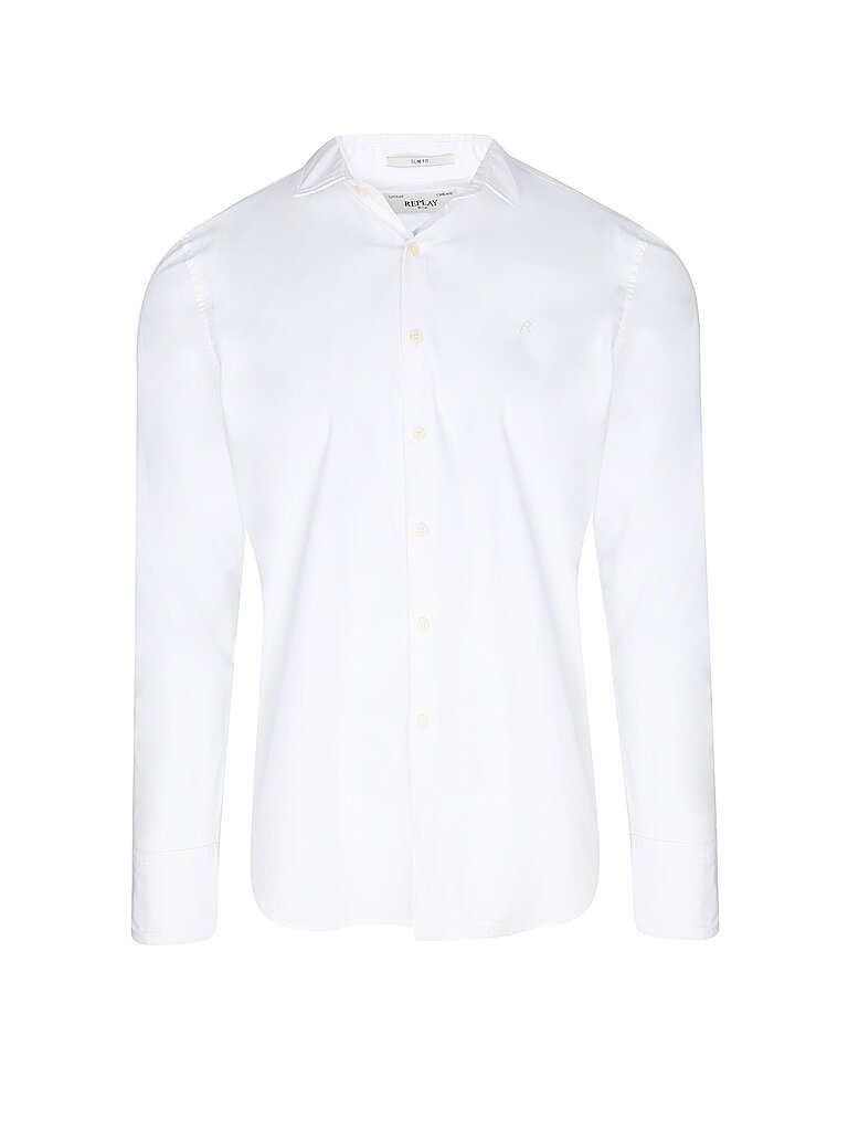 REPLAY Hemd Slim Fit weiss | L von Replay