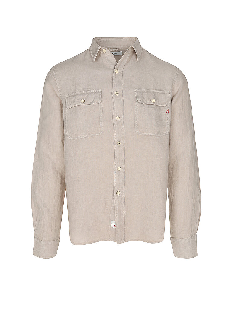 REPLAY Leinenhemd Regular Fit beige | XL REPLAY Leinenhemd Regular Fit beige | XL von Replay