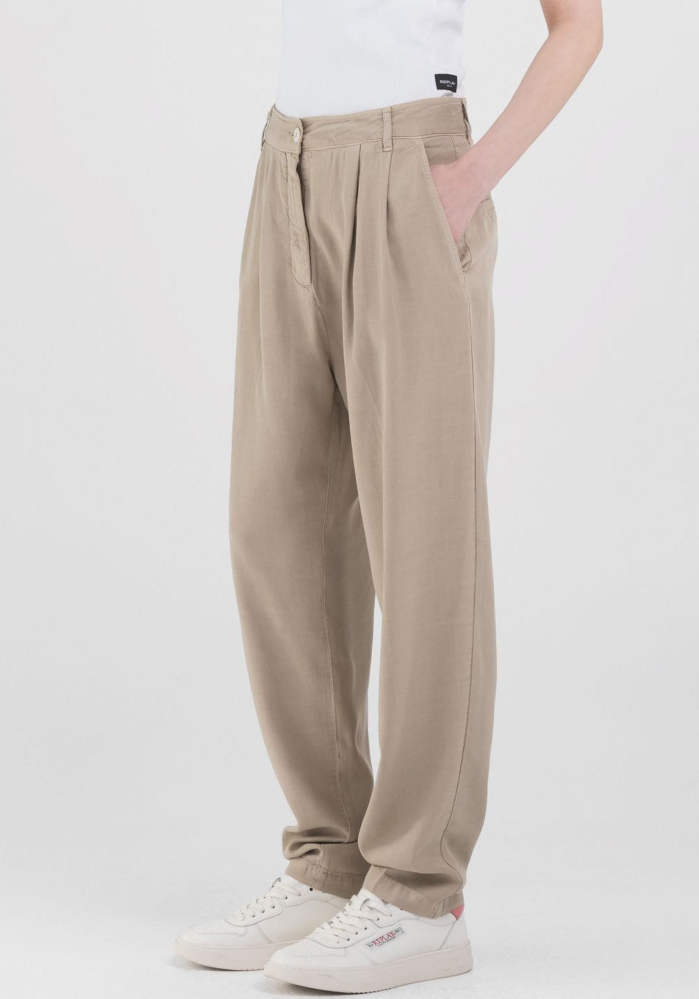 Replay Bundfaltenhose, in softer Qualität von Replay