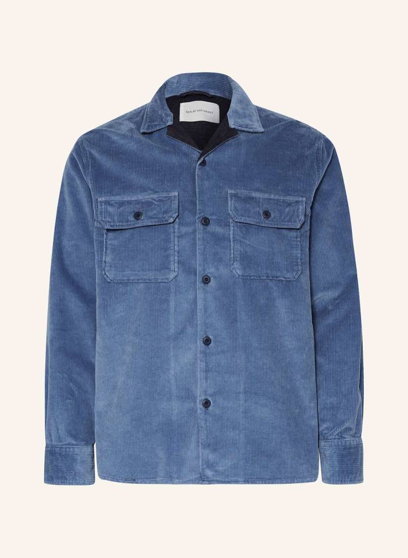 Replay Cord-Overshirt blau von Replay