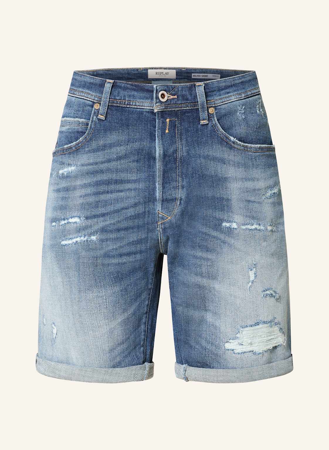 Replay Jeansshorts Tapered Fit blau von Replay