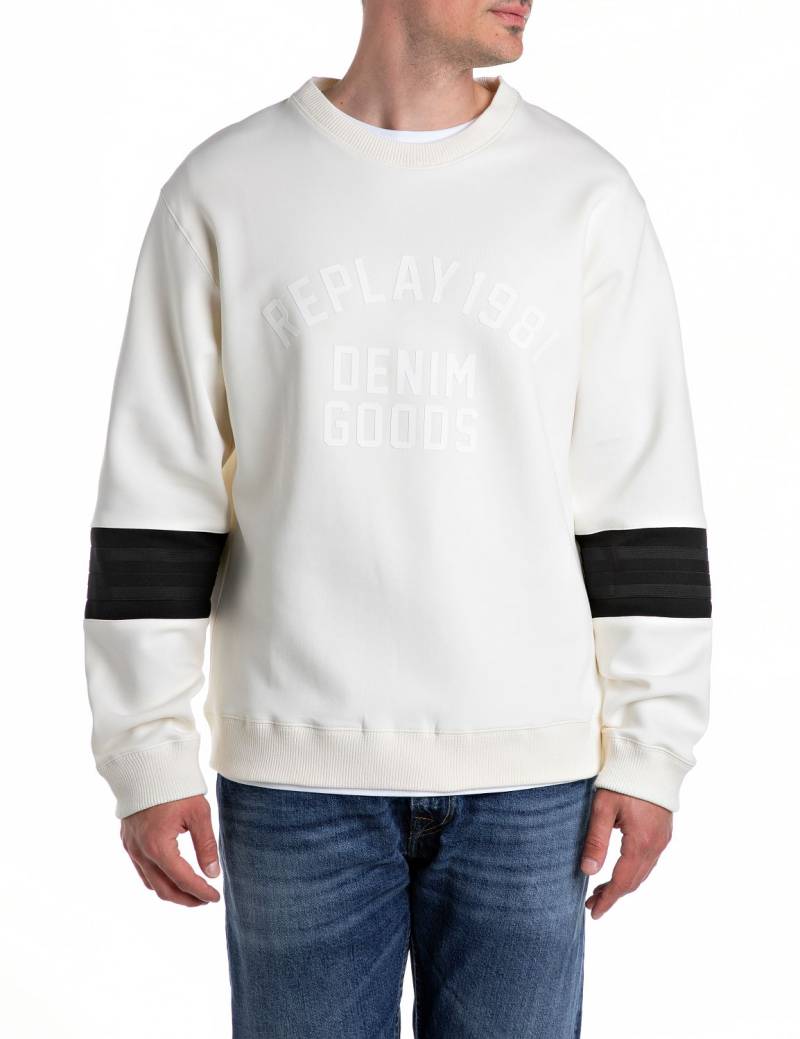 Replay Sweatshirt, mit Ton-in-Ton Schriftzug vorn von Replay