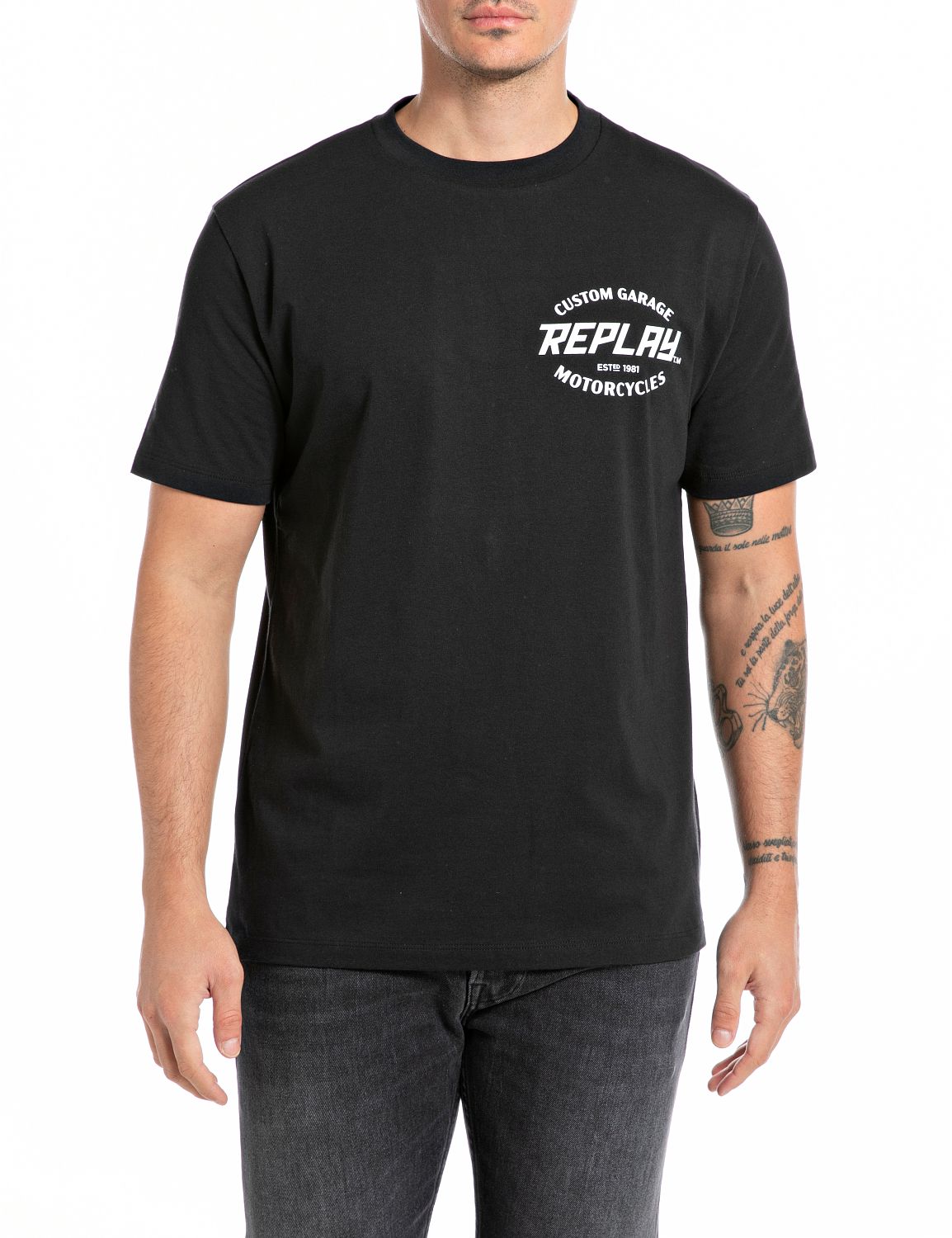 Replay T-Shirt, mit Aufschrift auf dem Rücken von Replay