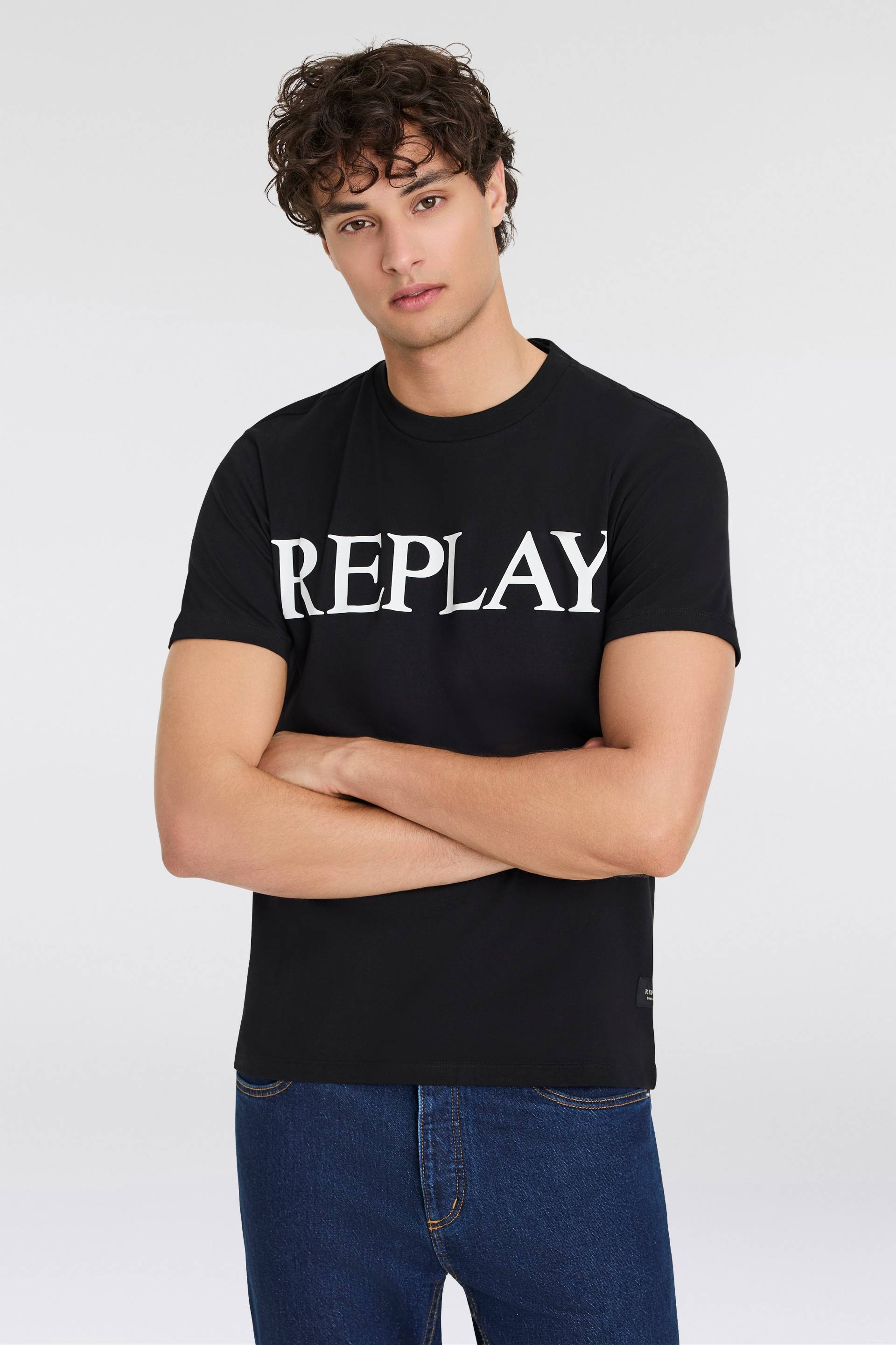 Replay T-Shirt, mit Logo-Frontprint von Replay