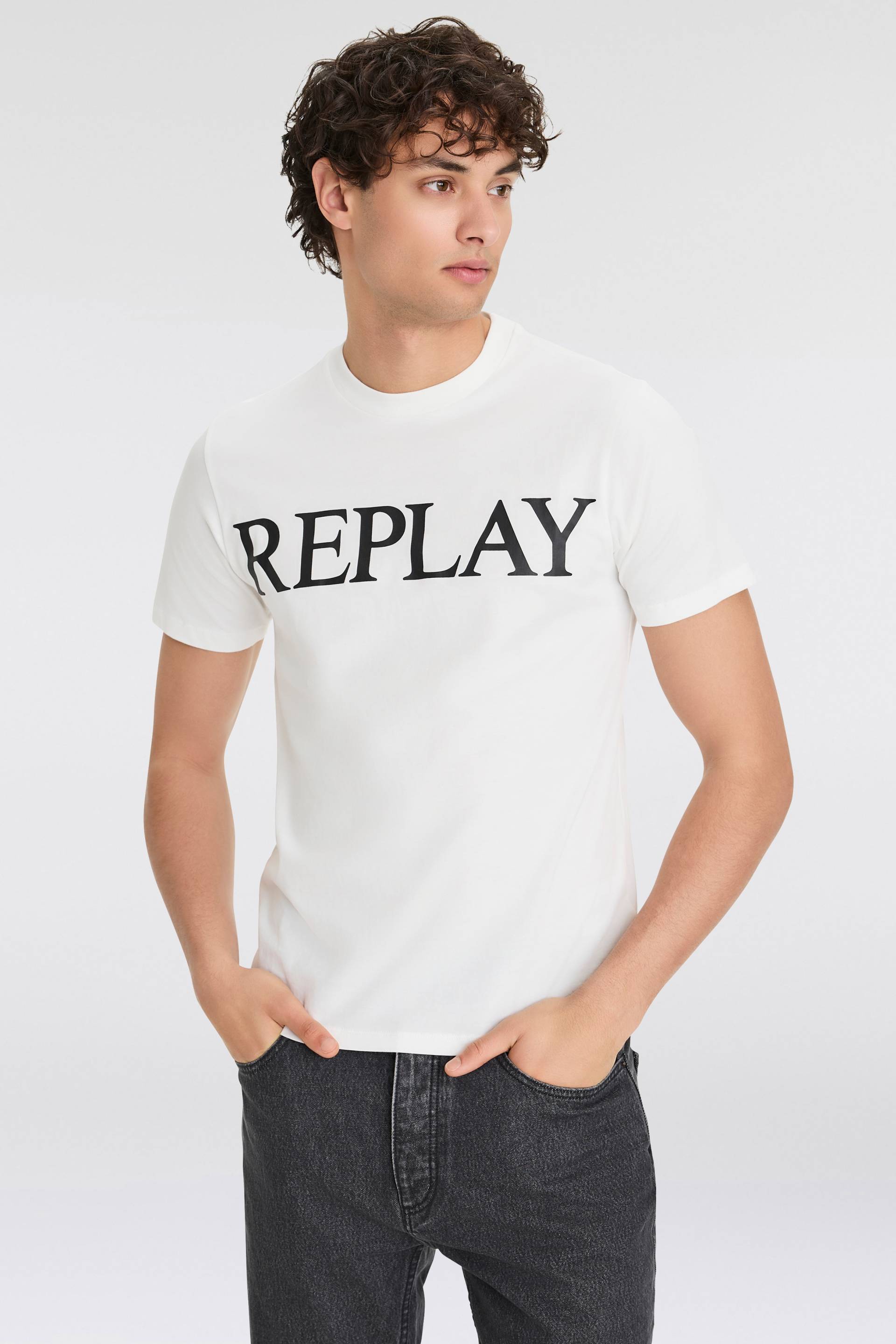 Replay T-Shirt, mit Logo-Frontprint von Replay