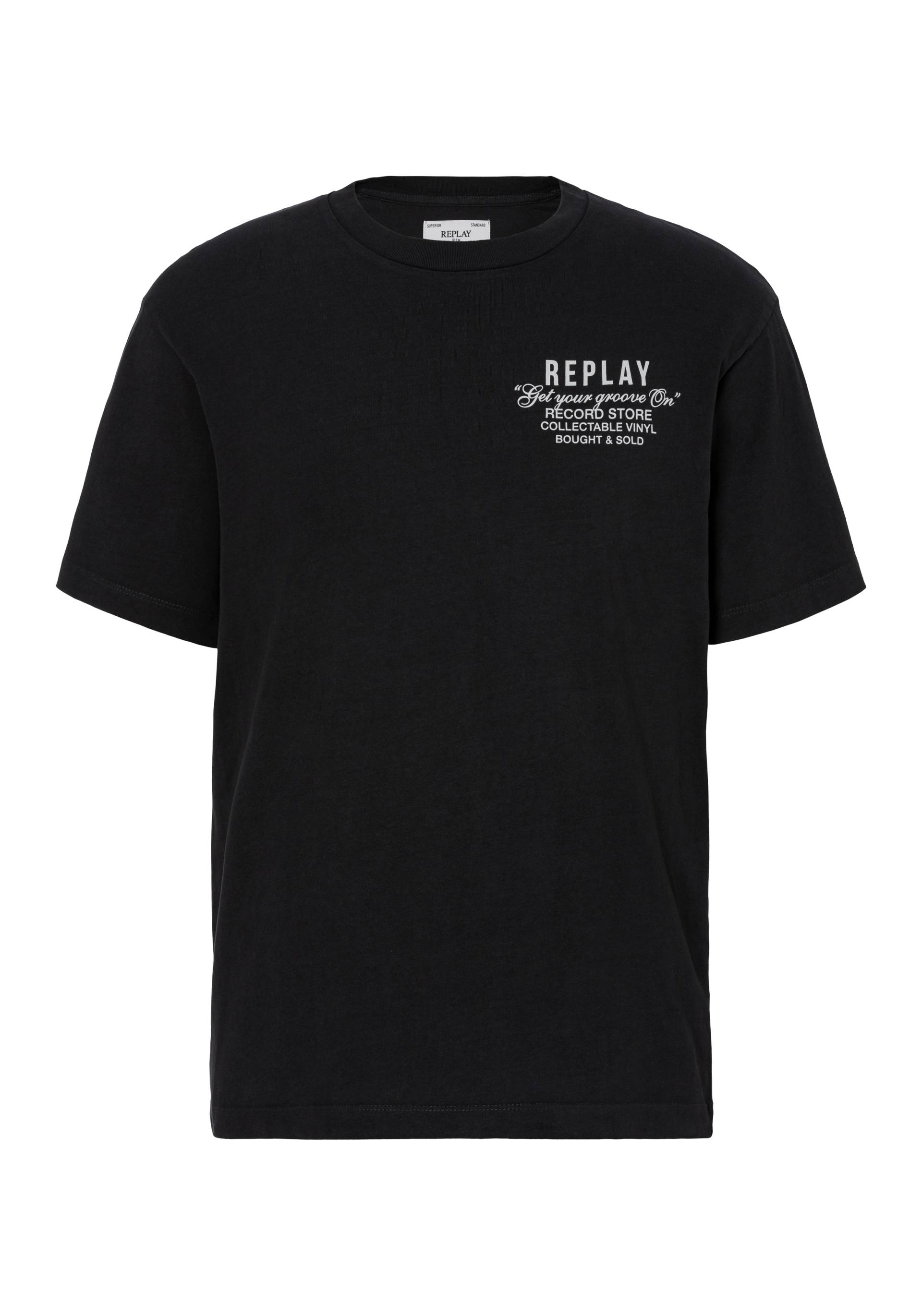 Replay T-Shirt, mit Logodruck auf der Rückseite von Replay