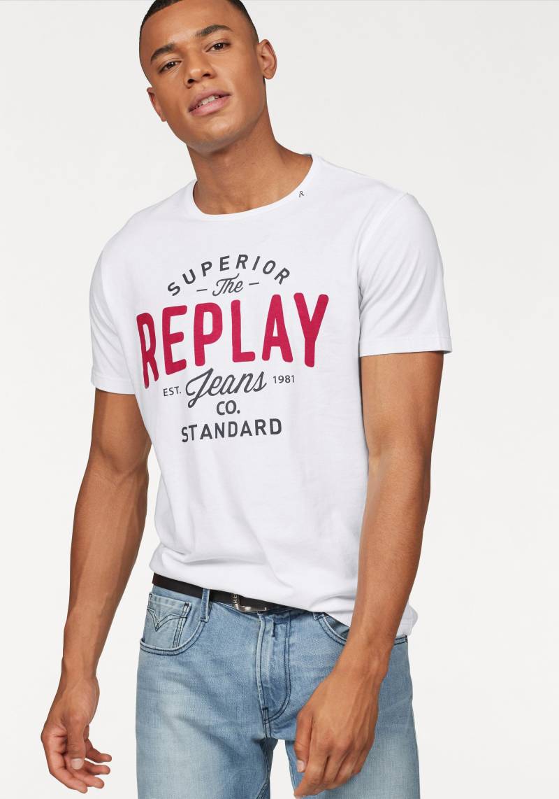 Replay T-Shirt, mit Markendruck von Replay