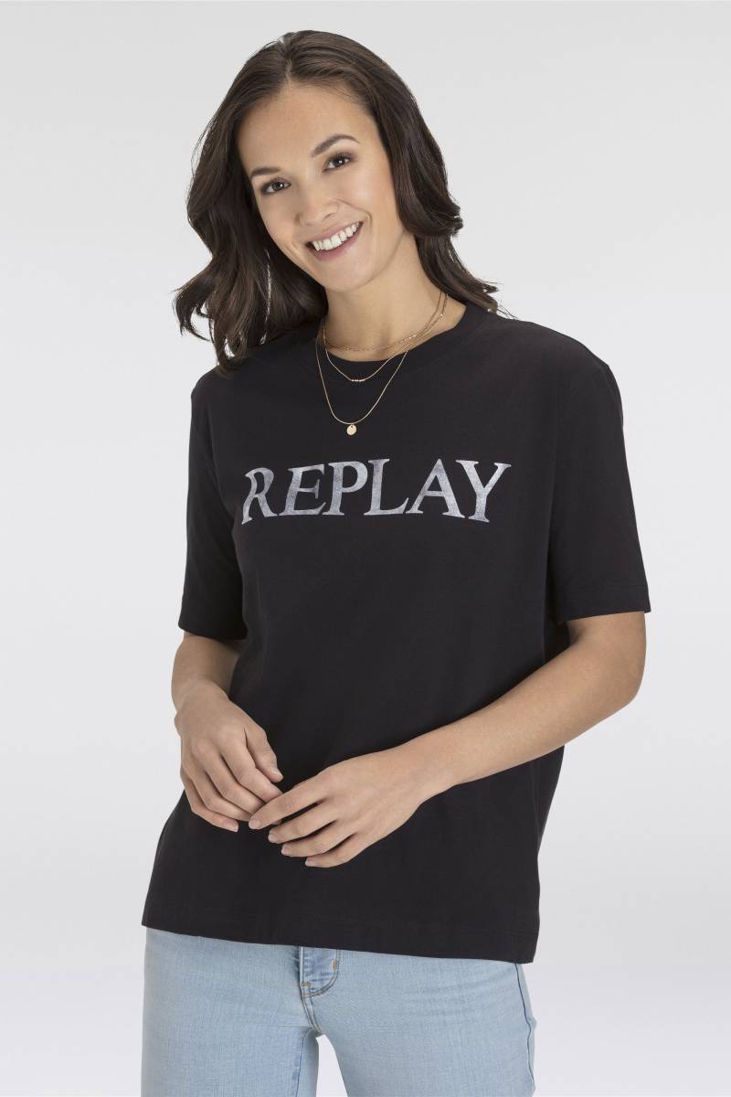 Replay T-Shirt, mit Markenprint vorne von Replay