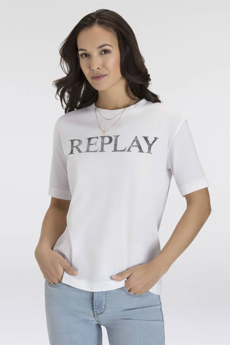 Replay T-Shirt, mit Markenprint vorne von Replay