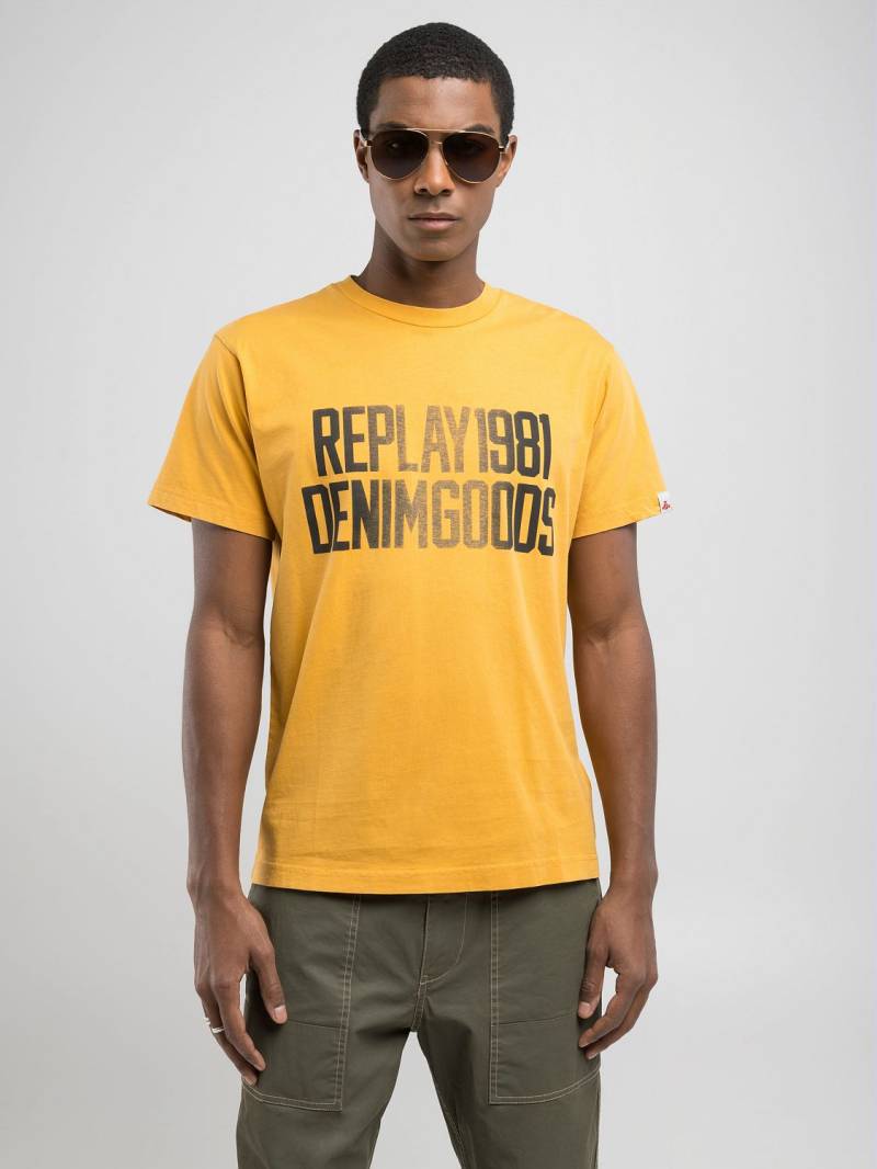 Replay T-Shirt, mit Schriftzug auf der Vorderseite von Replay