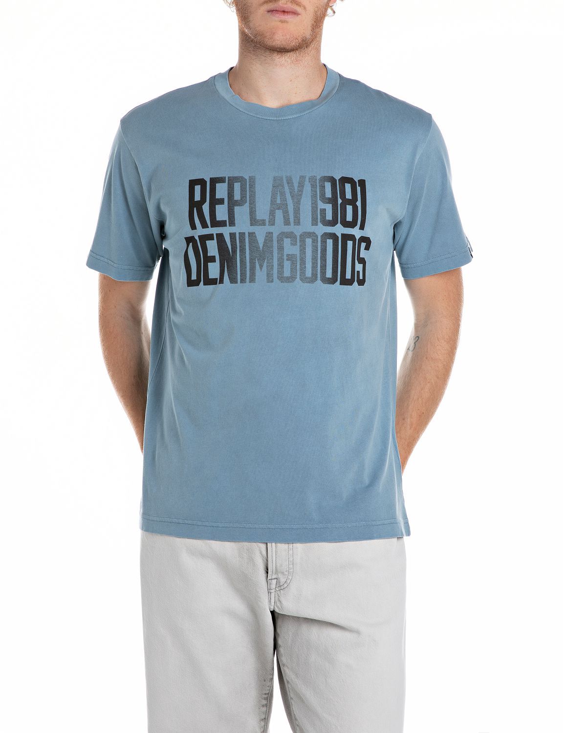 Replay T-Shirt, mit Schriftzug auf der Vorderseite Replay T-Shirt, mit Schriftzug auf der Vorderseite von Replay