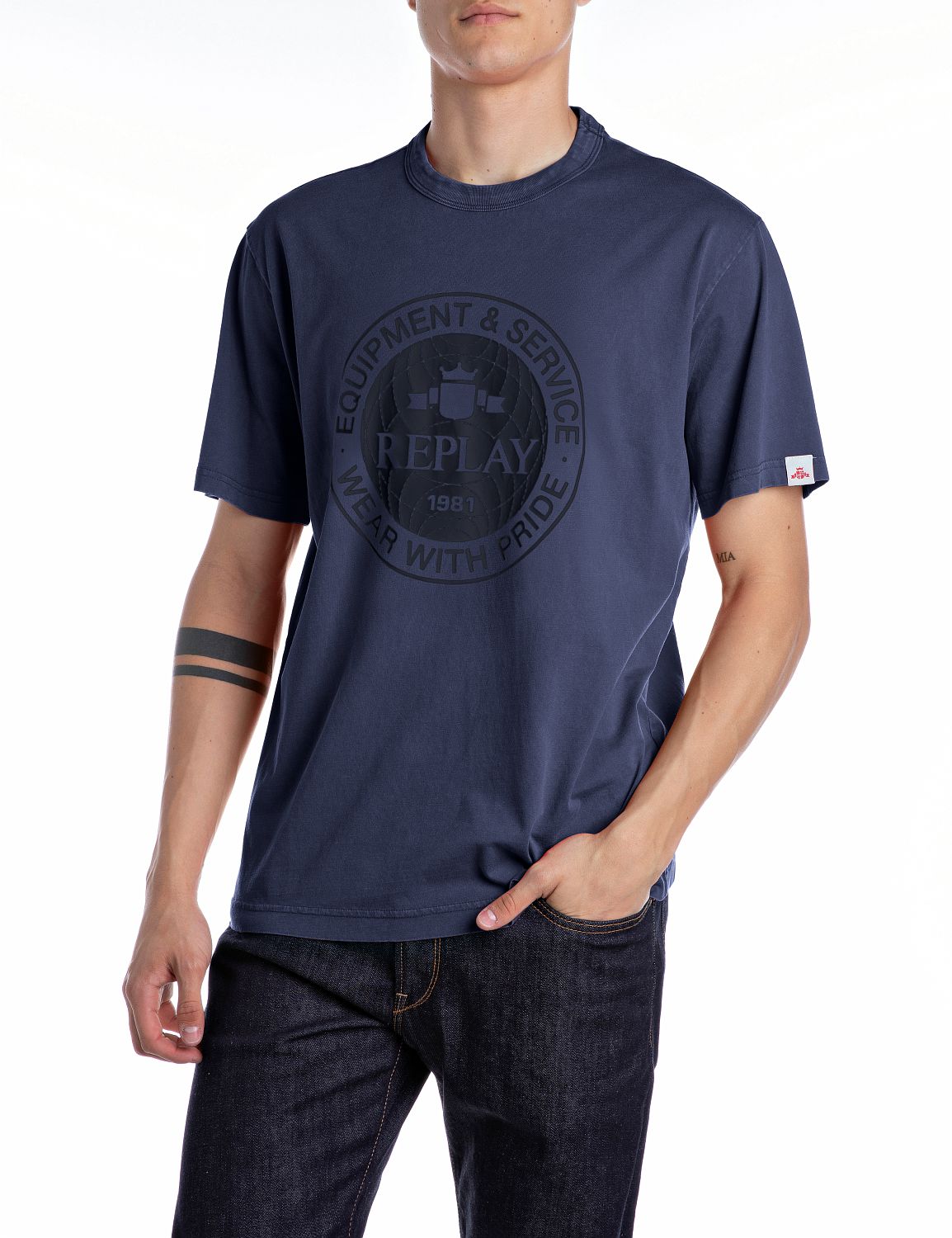 Replay T-Shirt, mit rundem Aufdruck vorn Replay T-Shirt, mit rundem Aufdruck vorn von Replay
