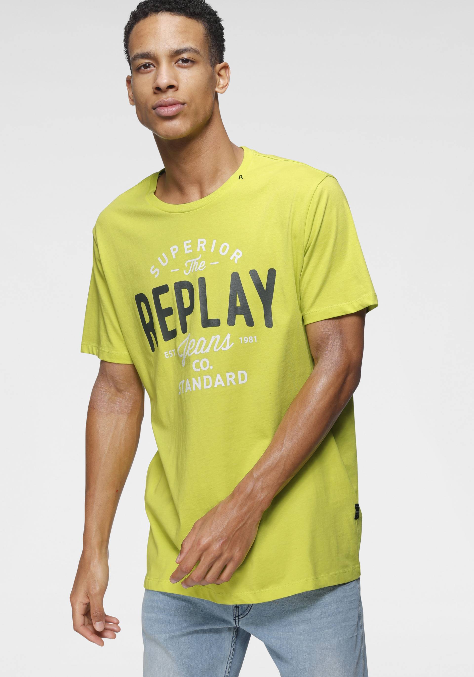 Replay T-Shirt, mit Markendruck von Replay