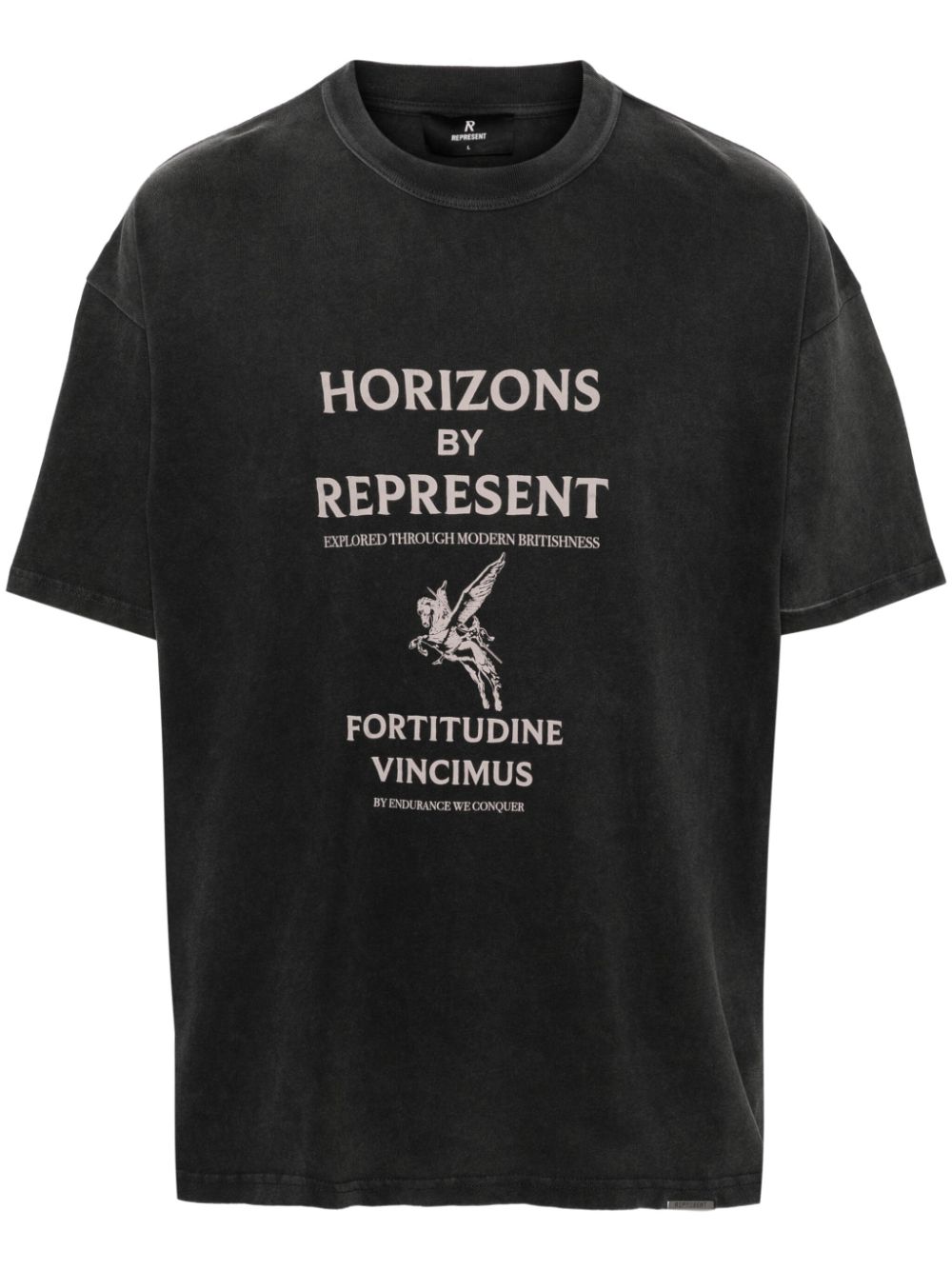 Represent Horizons logo-print T-shirt - Grey von Represent