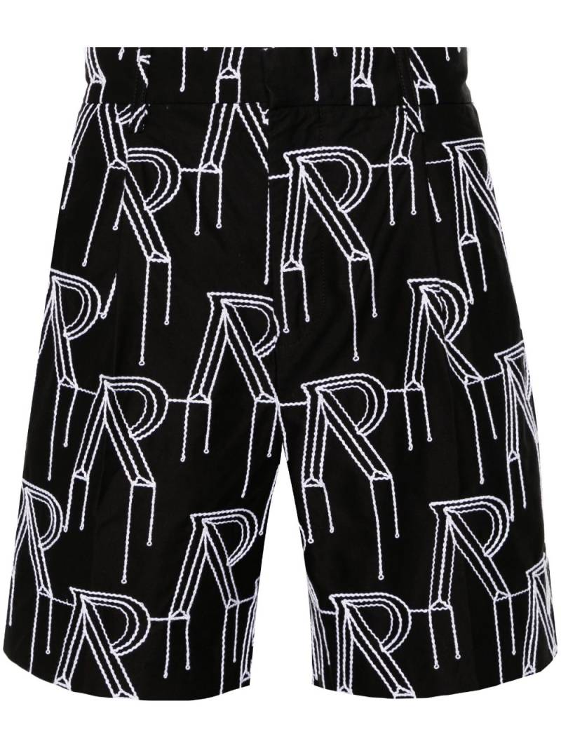 Represent Initial-embroidered tailored shorts - Black von Represent