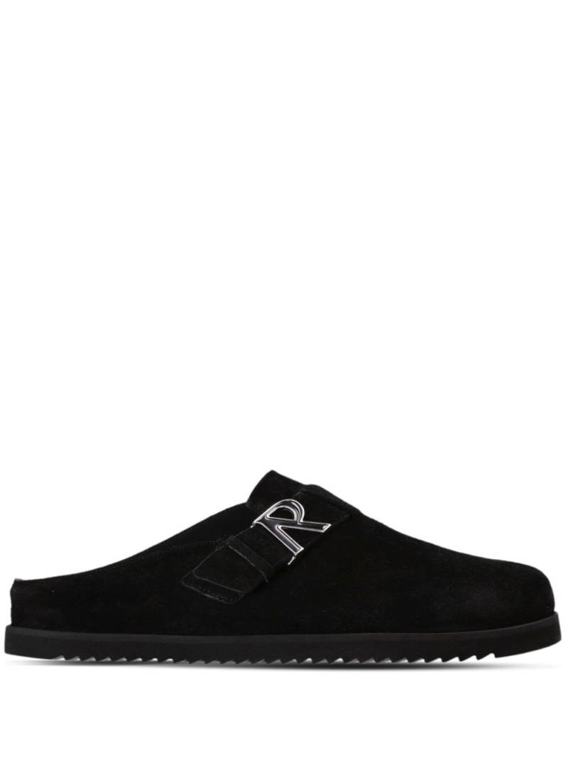 Represent Initial round-toe leather slippers - Black von Represent