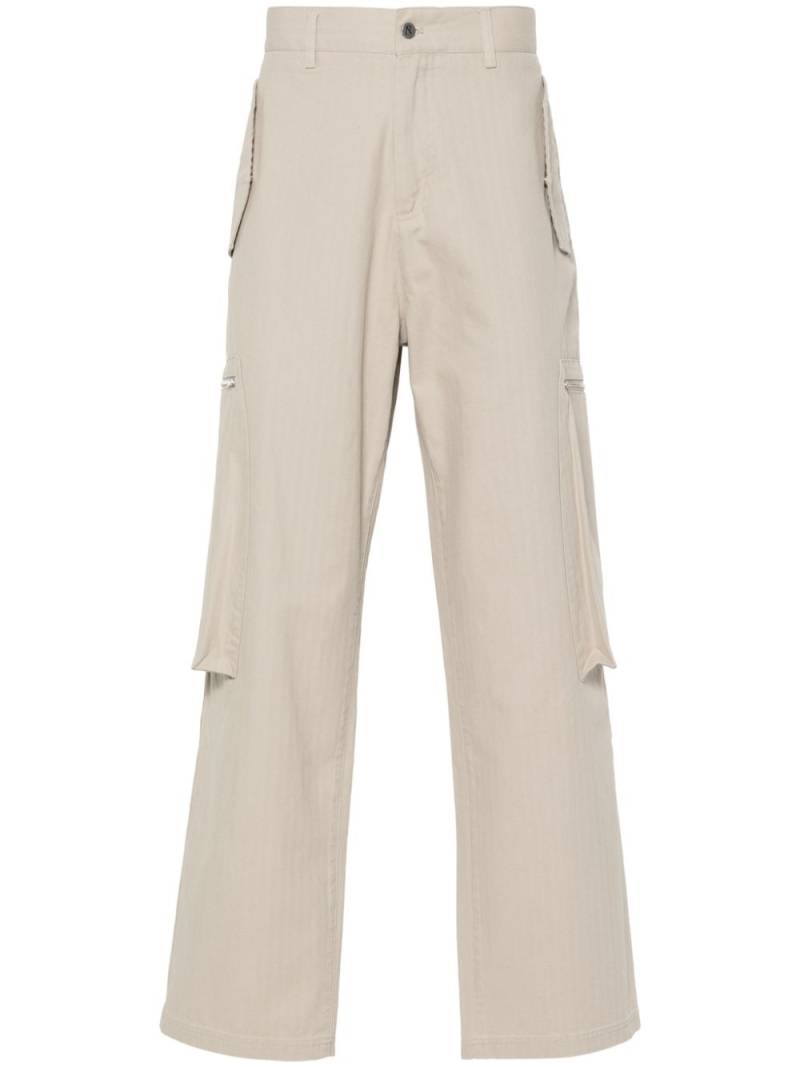 Represent embroidered-logo cotton trousers - Neutrals von Represent