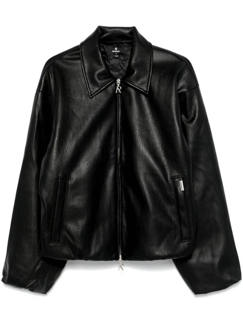 Represent faux-leather bomber jacket - Black von Represent