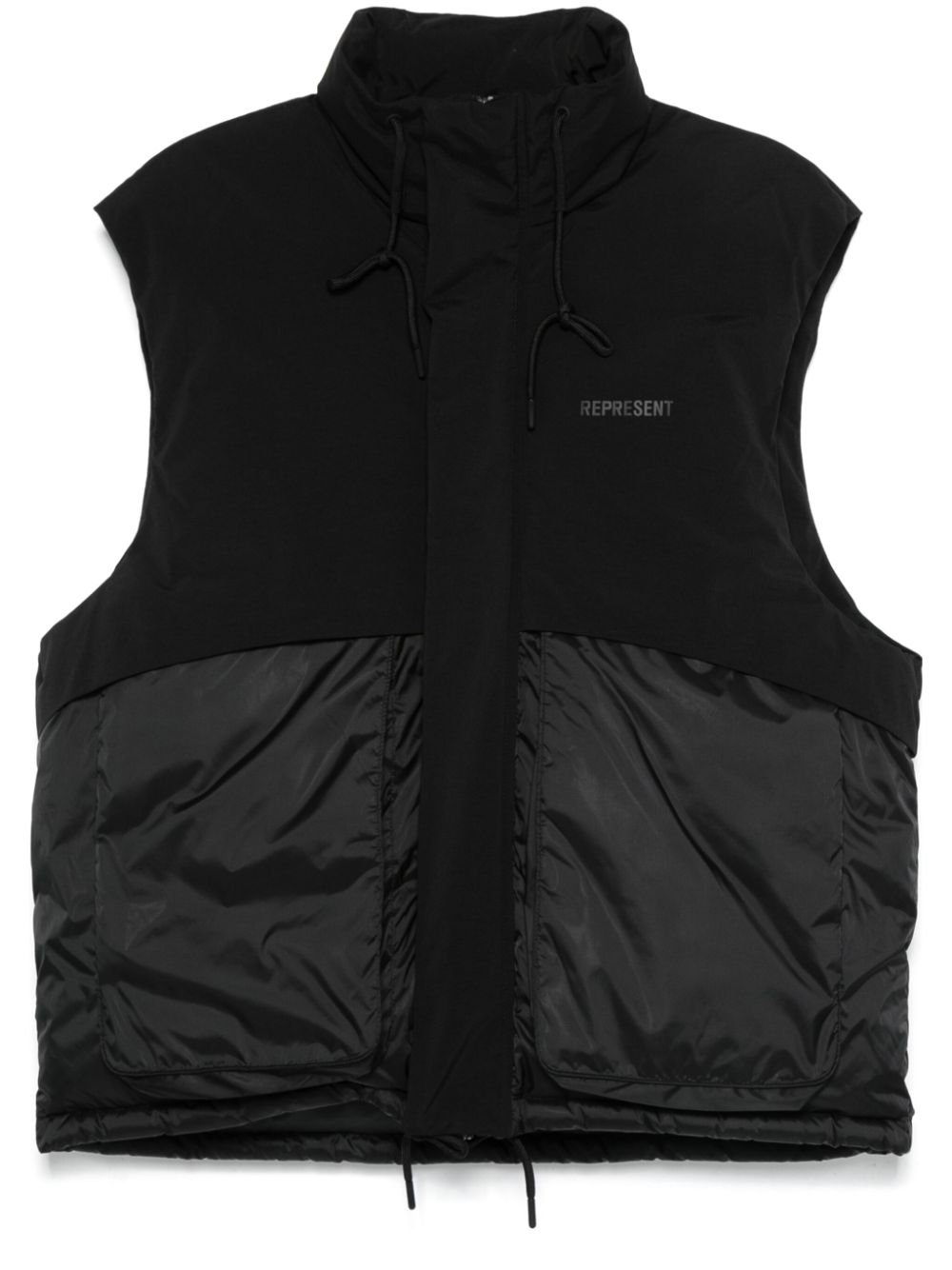 Represent layered puffer gilet - Black von Represent