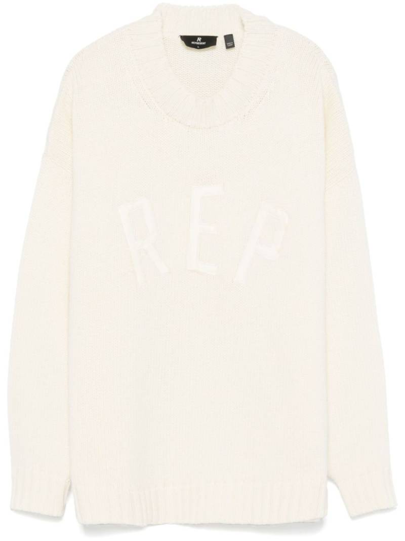 Represent logo-lettering sweater - White von Represent