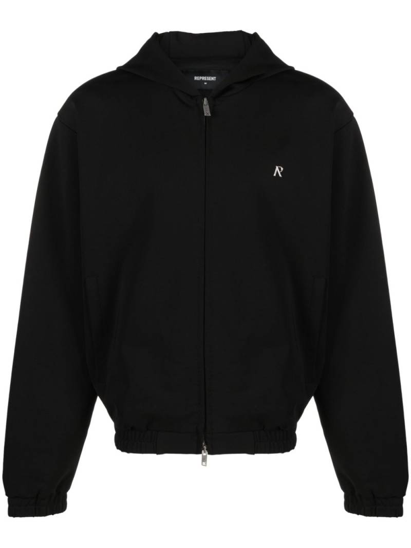 Represent logo-plaque hooded jacket - Black von Represent