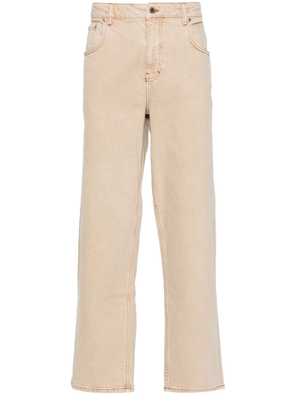 Represent logo-plaque straight-leg jeans - Neutrals von Represent