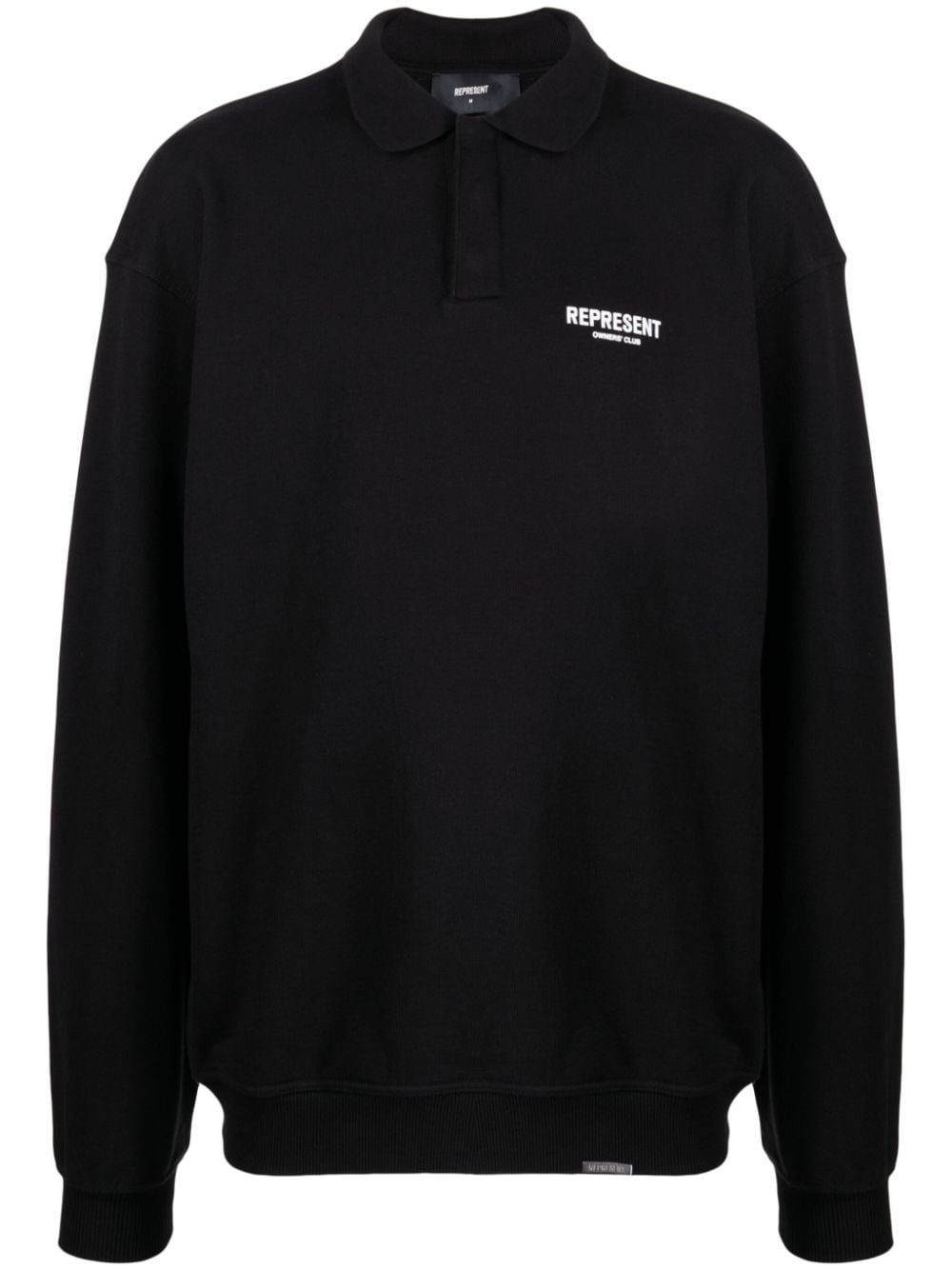 Represent logo-print cotton polo sweatshirt - Black von Represent