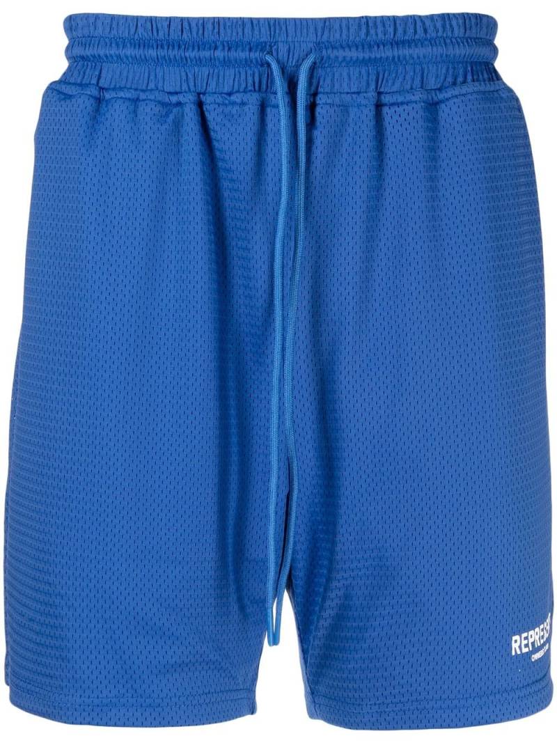 Represent logo-print track shorts - Blue von Represent