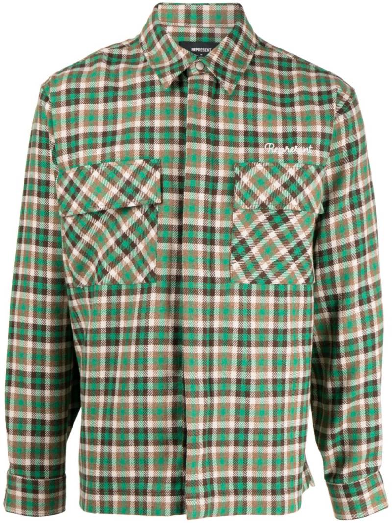 Represent plaid-check print shirt - Green von Represent