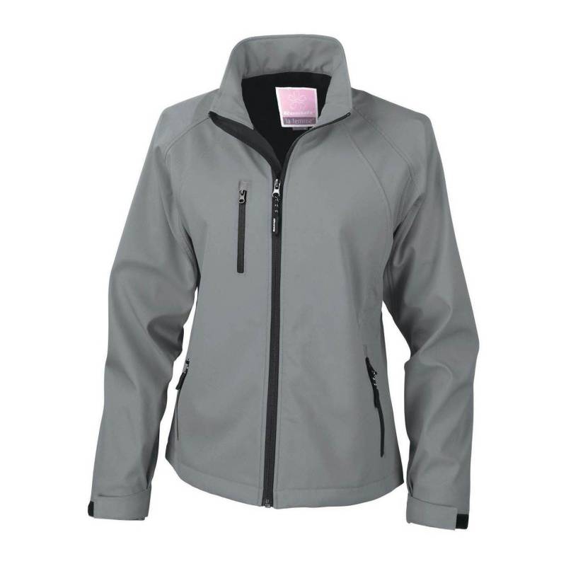 La Femma® Softshelljacke, 2lagig, Atmungsaktiv, Winddicht Damen Silber XXL von Result