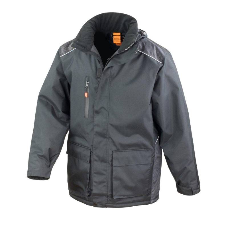 Workguard Vostex Arbeitsjacke Mantel, Wasserfest, Winddicht Herren Schwarz 3XL von Result