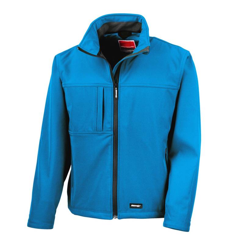 Softshelljacke Multifunktionsjacke, 3lagig, Wasserfest, Atmungsaktiv Herren Blau L von Result