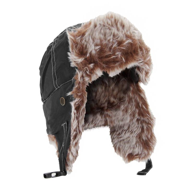 Klassische Thermal Winterski Sherpa Trappermütze Herren Schwarz M von Result