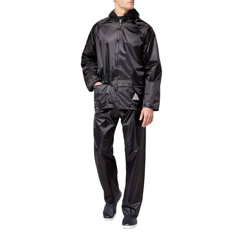 Result - Regenanzug bestehend aus Regenjacke und Regenhose, wasserdicht, für Herren, Schwarz, Größe M von Result