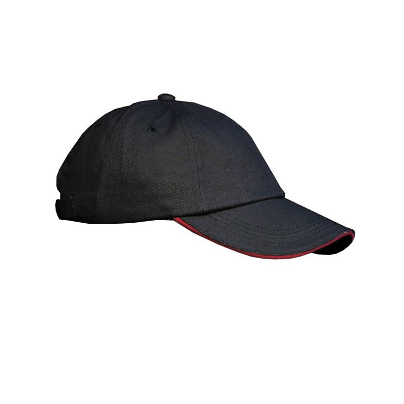 Low Profile Schwerer Gebürsteter Baumwolle Baseball Cap Mit Sandwich Spitze Herren Schwarz ONE SIZE von Result