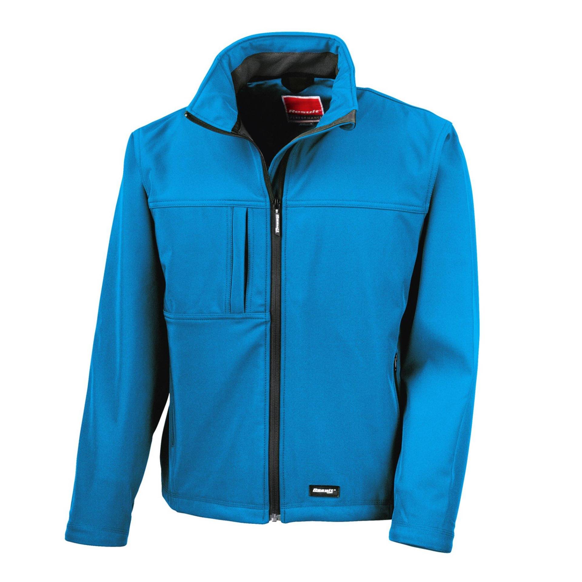 Softshelljacke Multifunktionsjacke, 3lagig, Wasserfest, Atmungsaktiv Herren Blau XL von Result