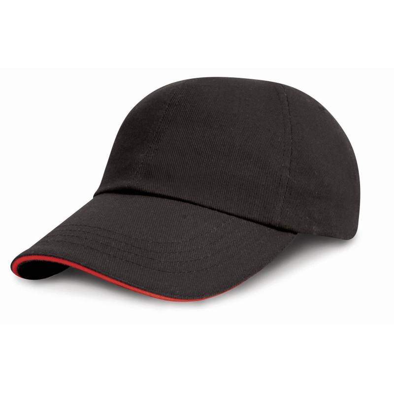 Headwear Junior Baseball Kappe, Low Profile, Sandwich Peak Herren Schwarz ONE SIZE von Result