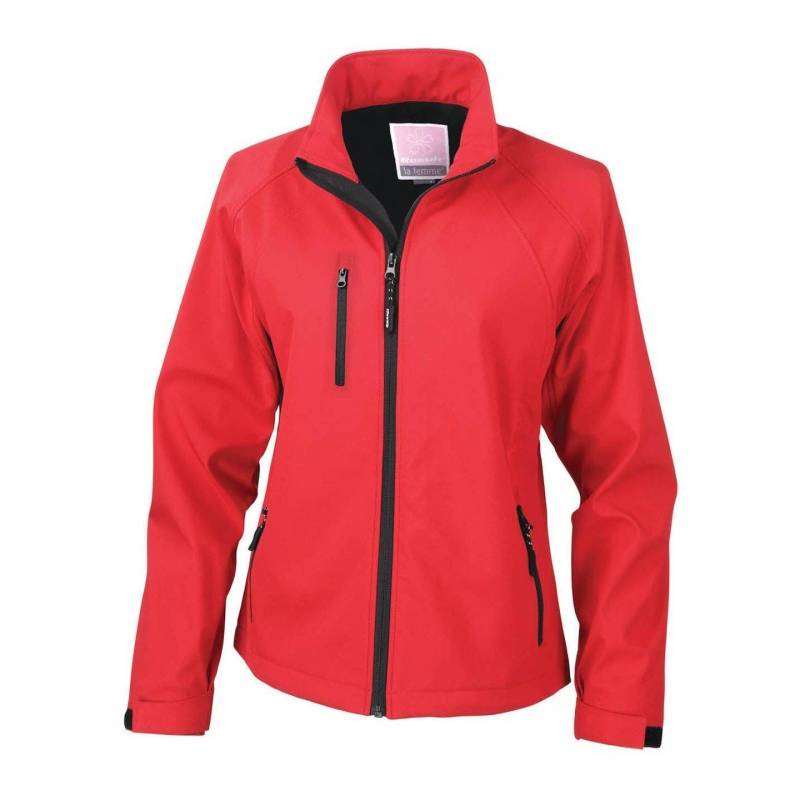 La Femma® Softshelljacke, 2lagig, Atmungsaktiv, Winddicht Damen Rot Bunt S von Result