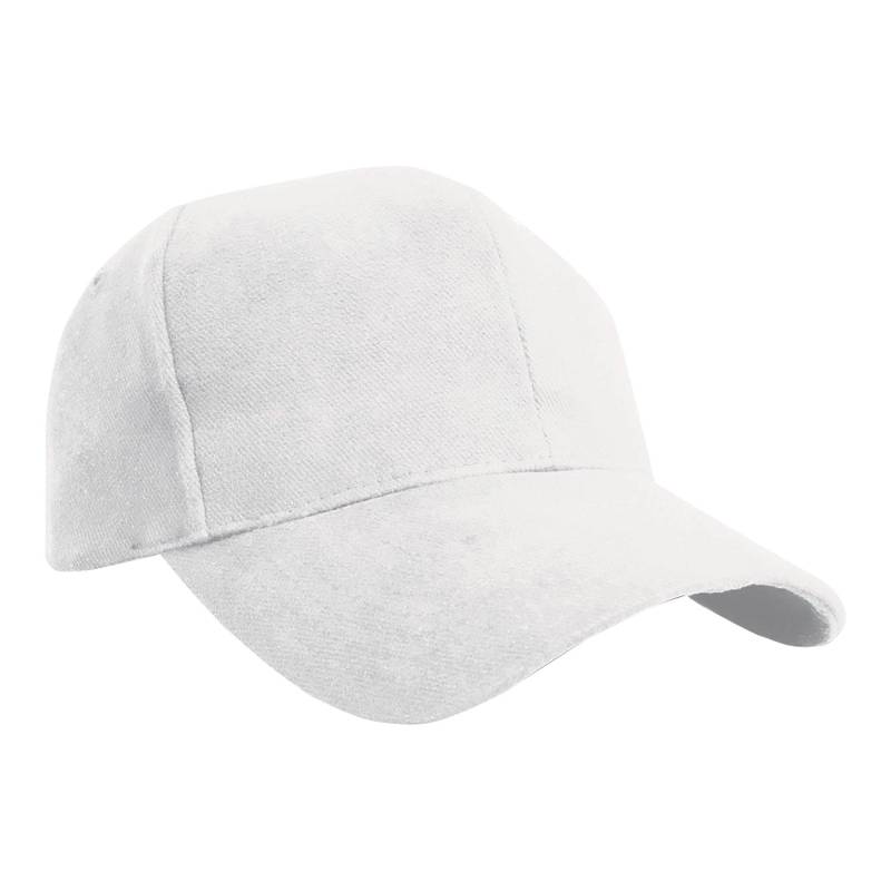 Pro Style Schwerer Gebürsteter Baumwolle Baseball Cap Herren Weiss ONE SIZE von Result