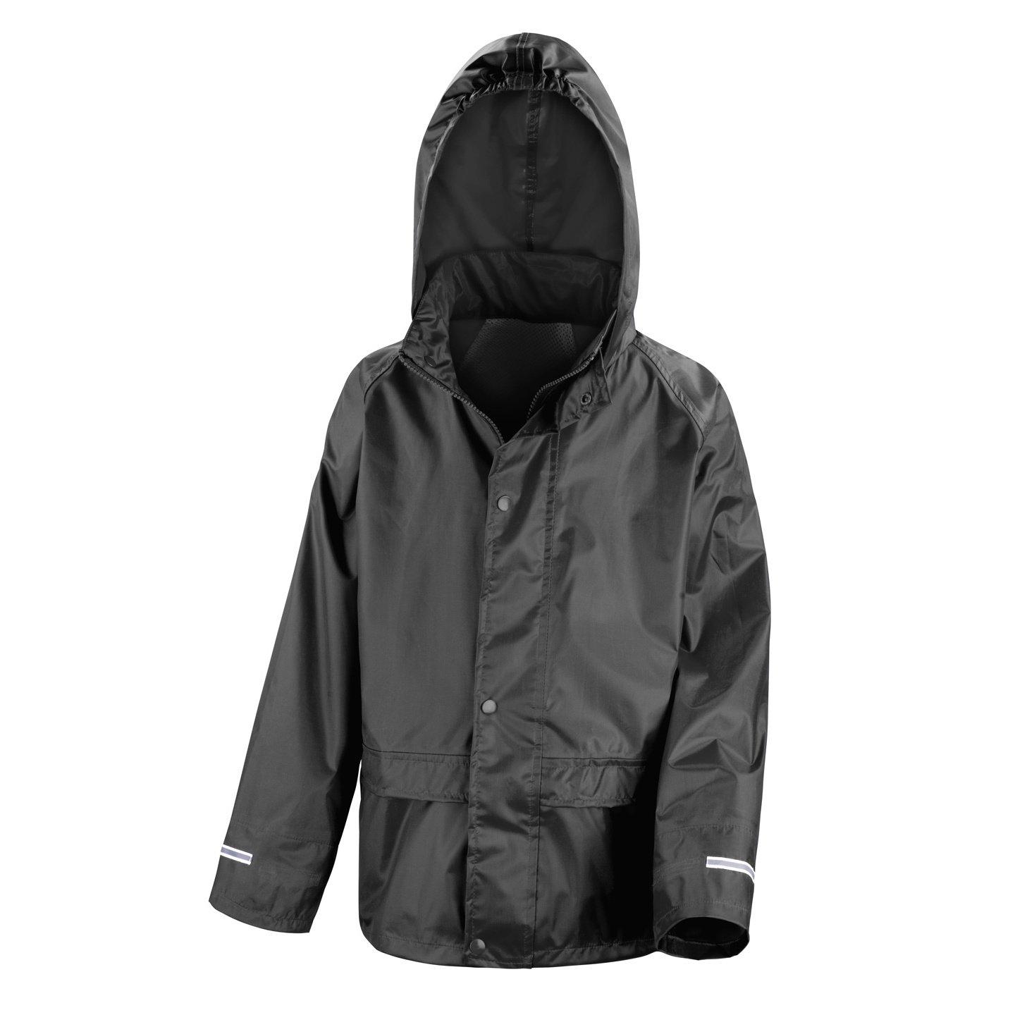 Regenjacke Regenüberjacke Unisex Schwarz 11-12A von Result