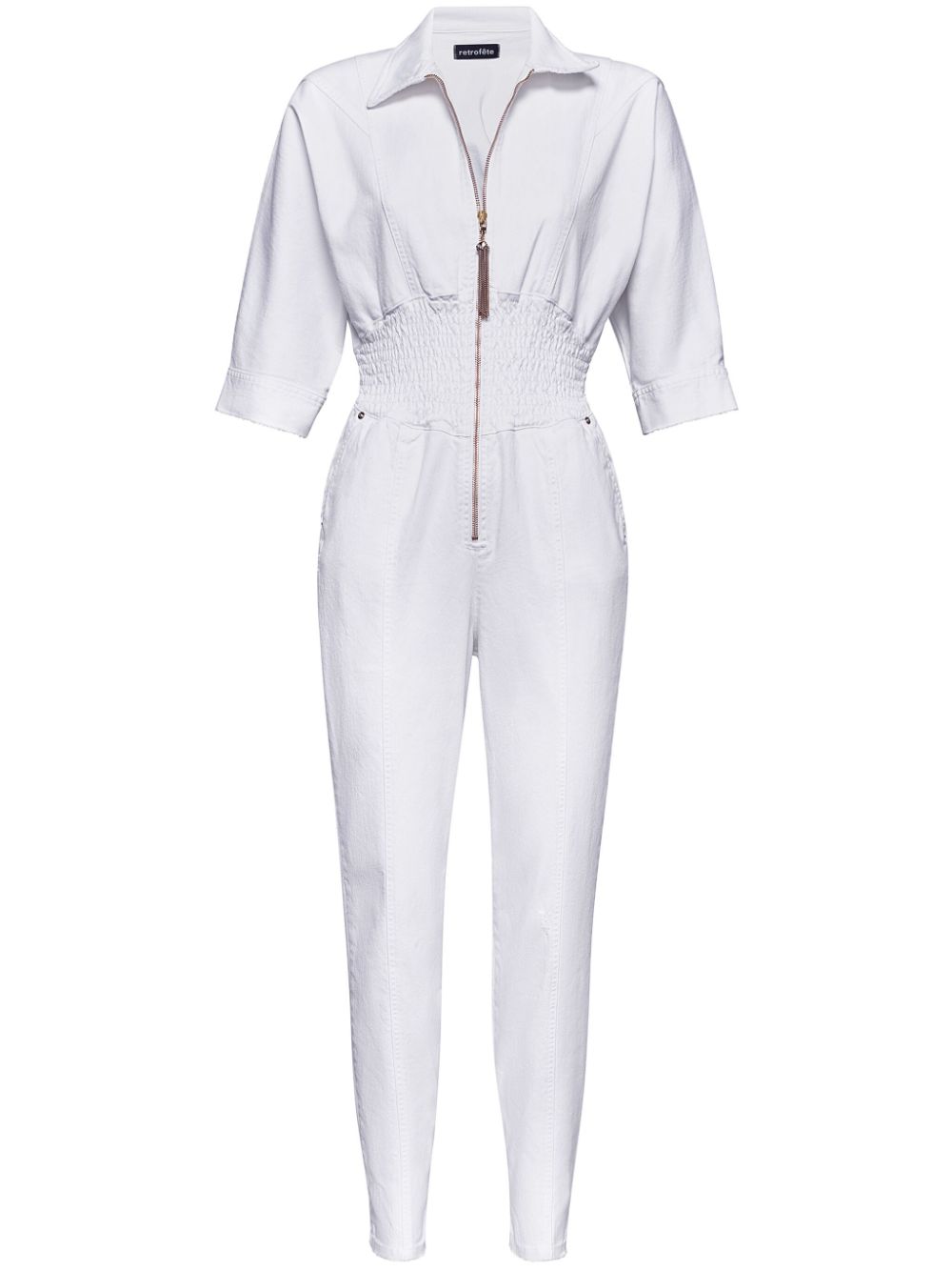 Retrofete Ellis cotton-blend jumpsuit - White von Retrofete